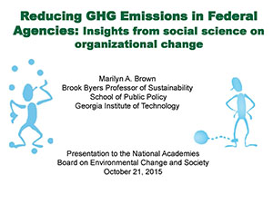 Reducing GHG Emissions in Federal Agencies