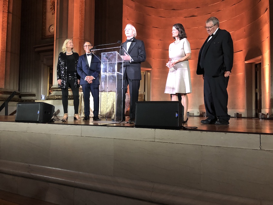 Dr. Brown on stage receiving the Charles Percy Award