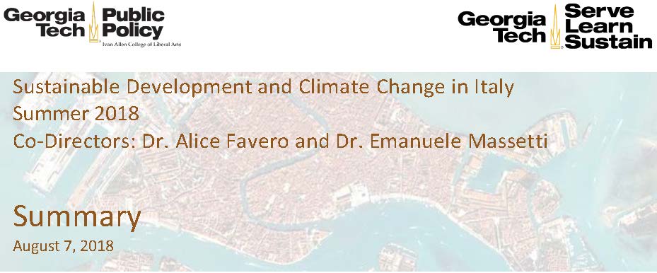 Sustainable Development and Climate Change in Italy