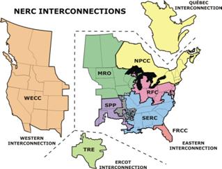 Map of the Eastern Interconnection region