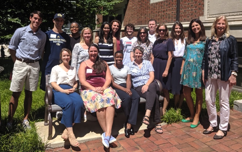 MSEEM students and professors standing outside of Georgia Tech's DM Smith building.