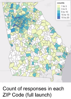 Map of Georgia with survey data